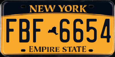 NY license plate FBF6654