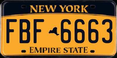 NY license plate FBF6663