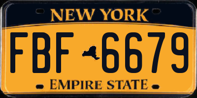 NY license plate FBF6679