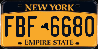 NY license plate FBF6680