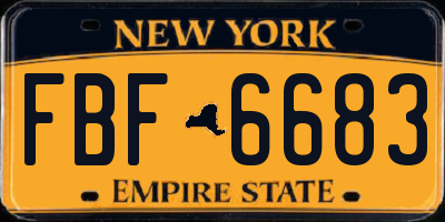 NY license plate FBF6683