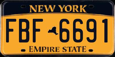 NY license plate FBF6691