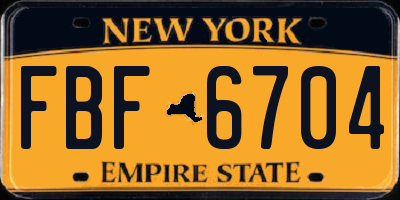 NY license plate FBF6704
