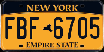 NY license plate FBF6705