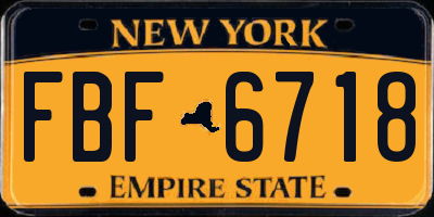 NY license plate FBF6718