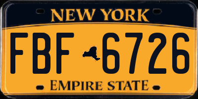 NY license plate FBF6726