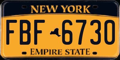NY license plate FBF6730