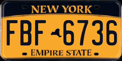 NY license plate FBF6736