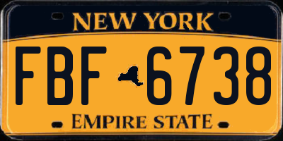 NY license plate FBF6738