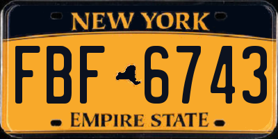 NY license plate FBF6743