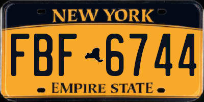 NY license plate FBF6744