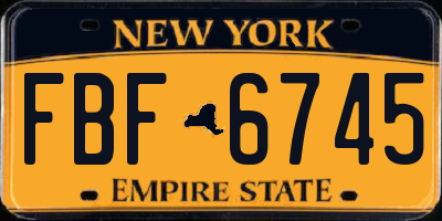 NY license plate FBF6745