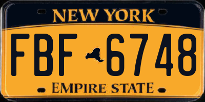 NY license plate FBF6748