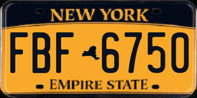 NY license plate FBF6750