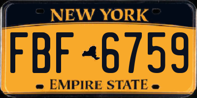 NY license plate FBF6759