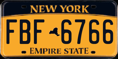 NY license plate FBF6766