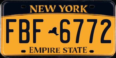 NY license plate FBF6772