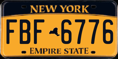 NY license plate FBF6776