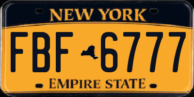 NY license plate FBF6777