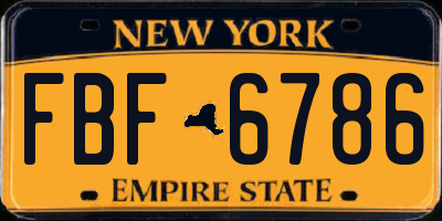 NY license plate FBF6786