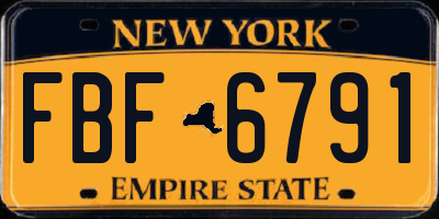 NY license plate FBF6791