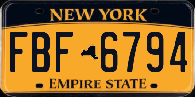 NY license plate FBF6794