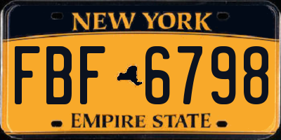 NY license plate FBF6798