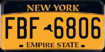 NY license plate FBF6806