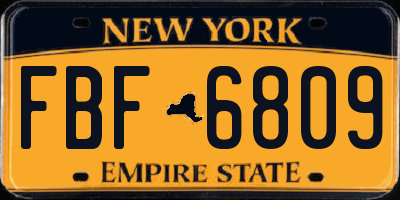 NY license plate FBF6809