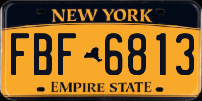 NY license plate FBF6813