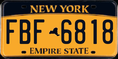 NY license plate FBF6818