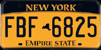 NY license plate FBF6825