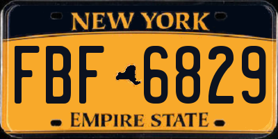NY license plate FBF6829