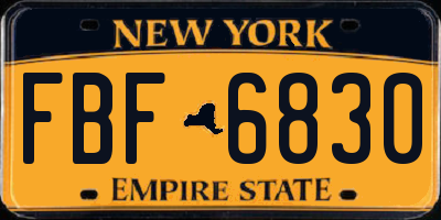 NY license plate FBF6830