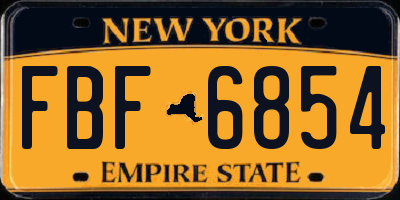 NY license plate FBF6854