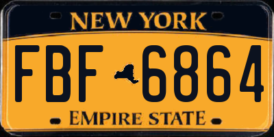 NY license plate FBF6864