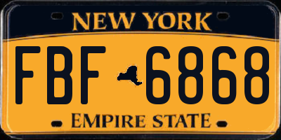 NY license plate FBF6868