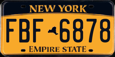 NY license plate FBF6878