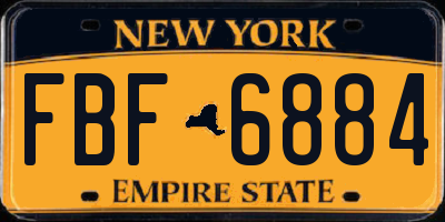 NY license plate FBF6884