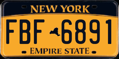 NY license plate FBF6891