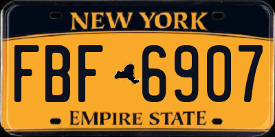 NY license plate FBF6907