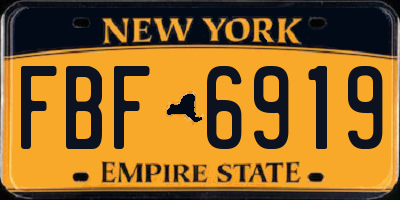 NY license plate FBF6919