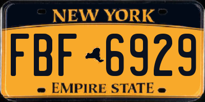 NY license plate FBF6929