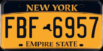 NY license plate FBF6957