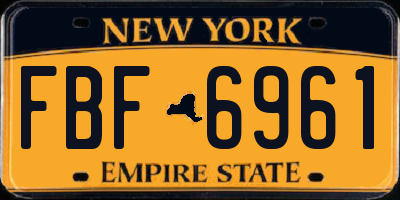 NY license plate FBF6961