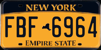 NY license plate FBF6964