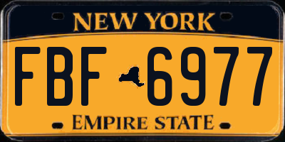 NY license plate FBF6977