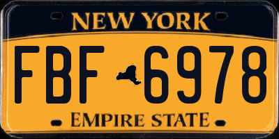 NY license plate FBF6978