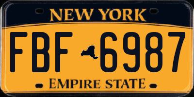 NY license plate FBF6987