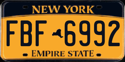 NY license plate FBF6992